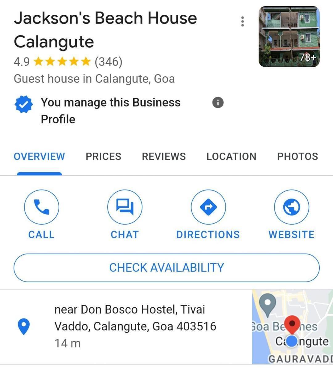 Jackson'S Beach House Calangute Aparthotel Exterior foto